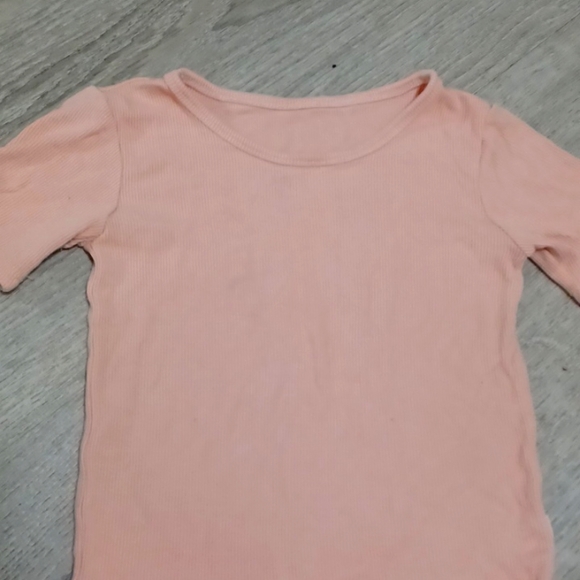 PEEKABOO RIBBED SOFT STRETCHY PAJAMA SET TOP SHORT SLEEVE SHORTS - Picture 3 of 8